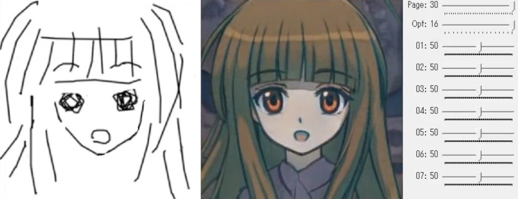 Software to make anime drawing using rough sketch