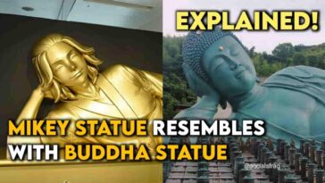 Mikey golden statue and buddha statue