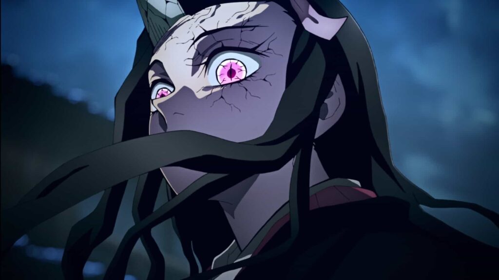 While Nezuko initially starts off like any other demon, bloodthirsty and hungry for human flesh, after seeing her brother’s desire to protect her from being killed by a Demon Slayer despite her being a demon, she changes completely and becomes fiercely protective of him.